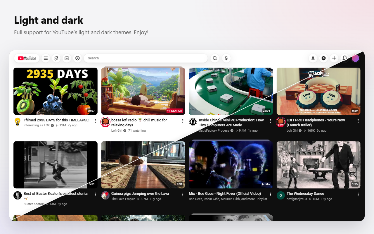 Neue in the light and the dark theme